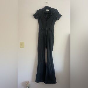 Free People black denim jumpsuit